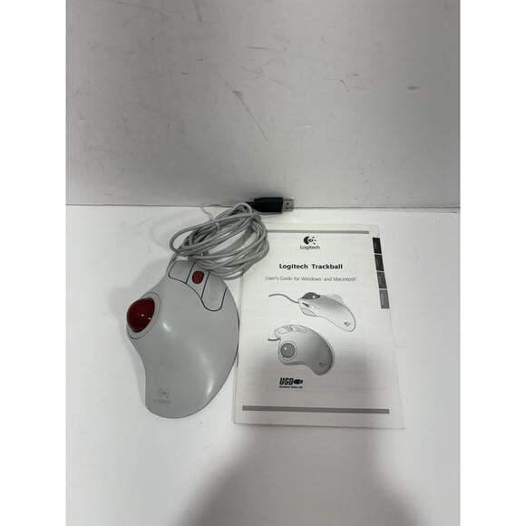 Logitech Trackman T-BB13 Marble Wheel USB Trackball Mouse Scroll & Manual - Picture 1 of 7